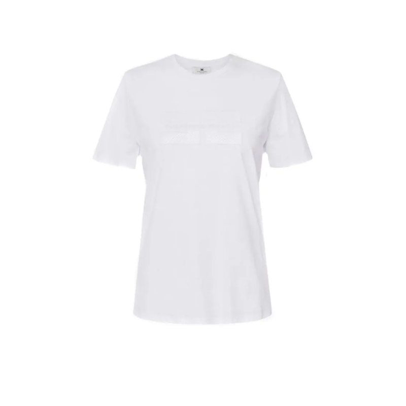 Elisabetta Franchi T-shirt Chalk Cotton Knit Top White