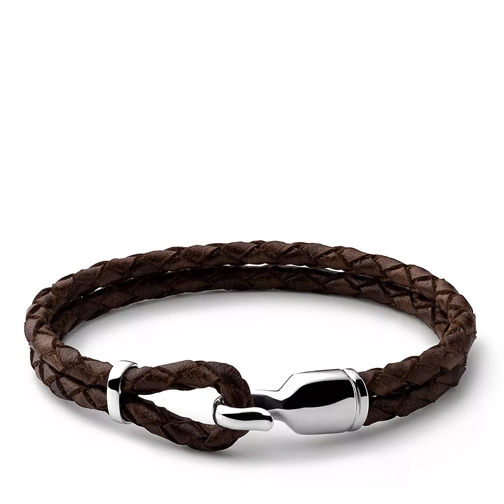 Miansai Single Trice Bracelet Sleeve Sterling Silver Polished M Brown Armband