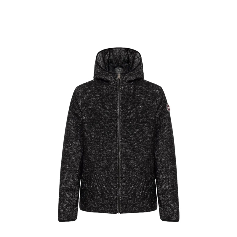 Colmar Originals  Black Virgin Wool Blend Fabric Hoodie Neutrals