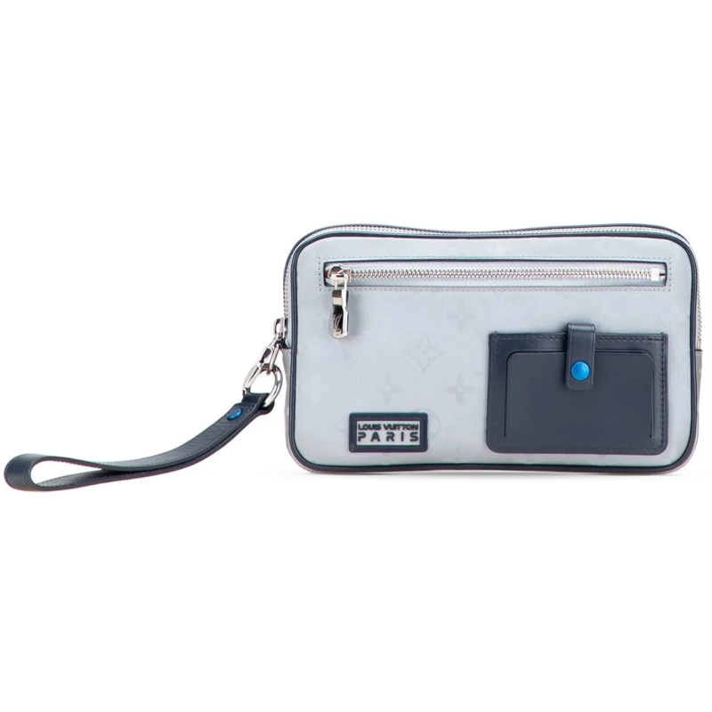 Louis Vuitton Pochette Monogram Satellite Alpha Clutch grau