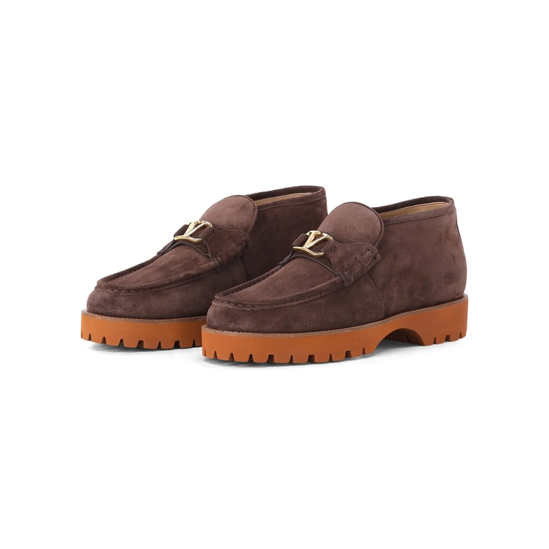 Valentino Garavani Bottines Loafer aus Leder braun