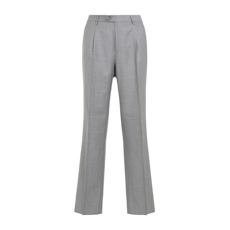 Etro Pantalon de costume Wool Trousers With Tailored Fit And Detailing Grey