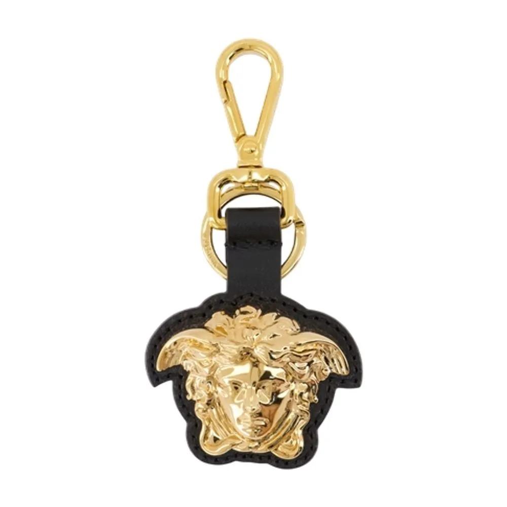 Versace Charm Keychain - Leather - Black Black