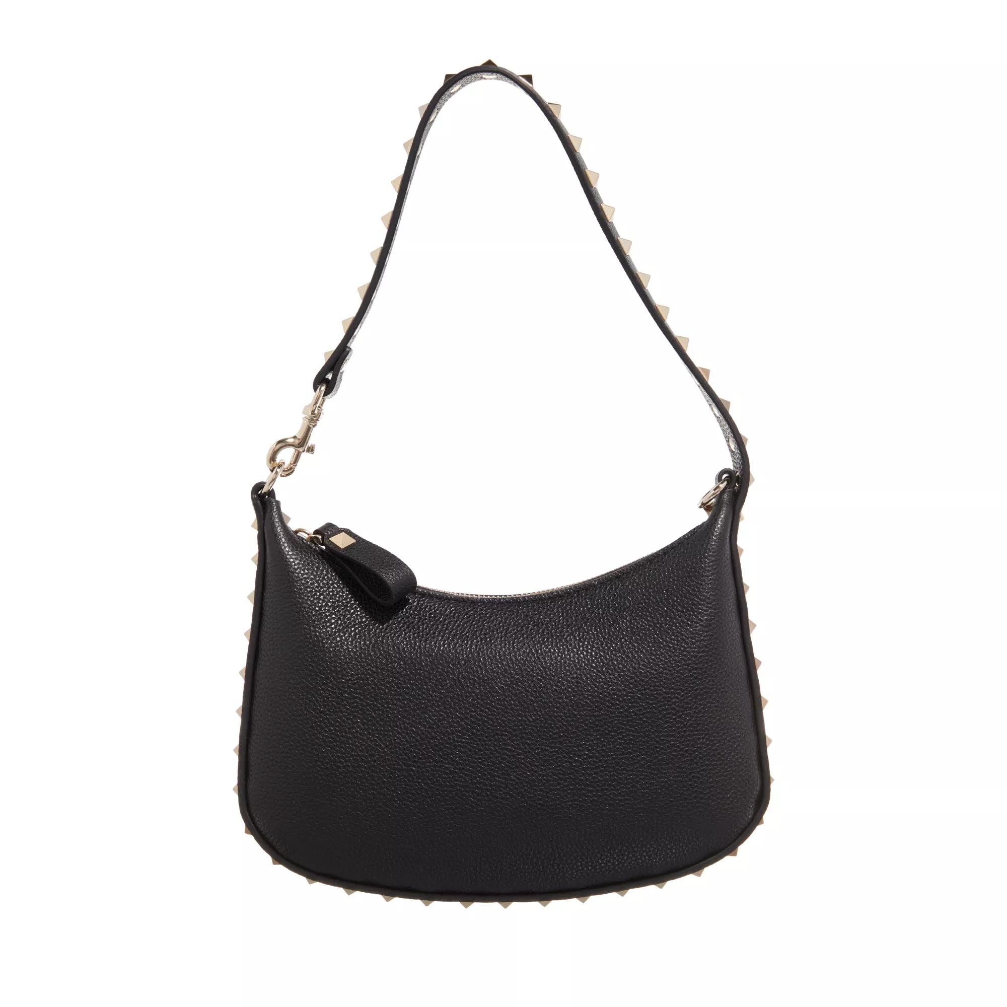 Valentino Garavani Hobo Bag - Mini Hobo Rockstud - Gr. unisize - in Schwarz - für Damen