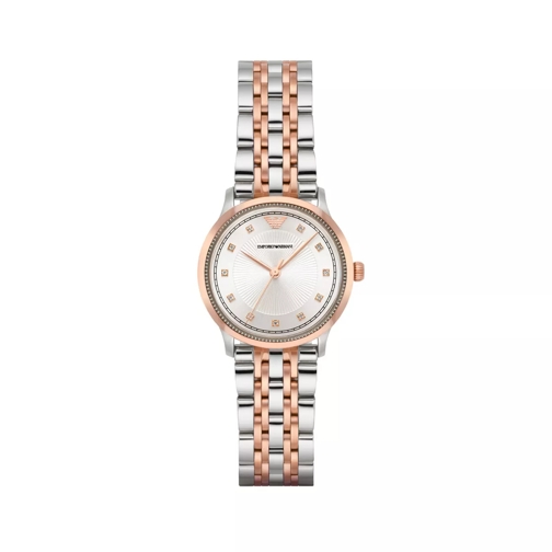 Emporio Armani Ladies Alpha Wristwatch Rosegold/Silver Montre habillée