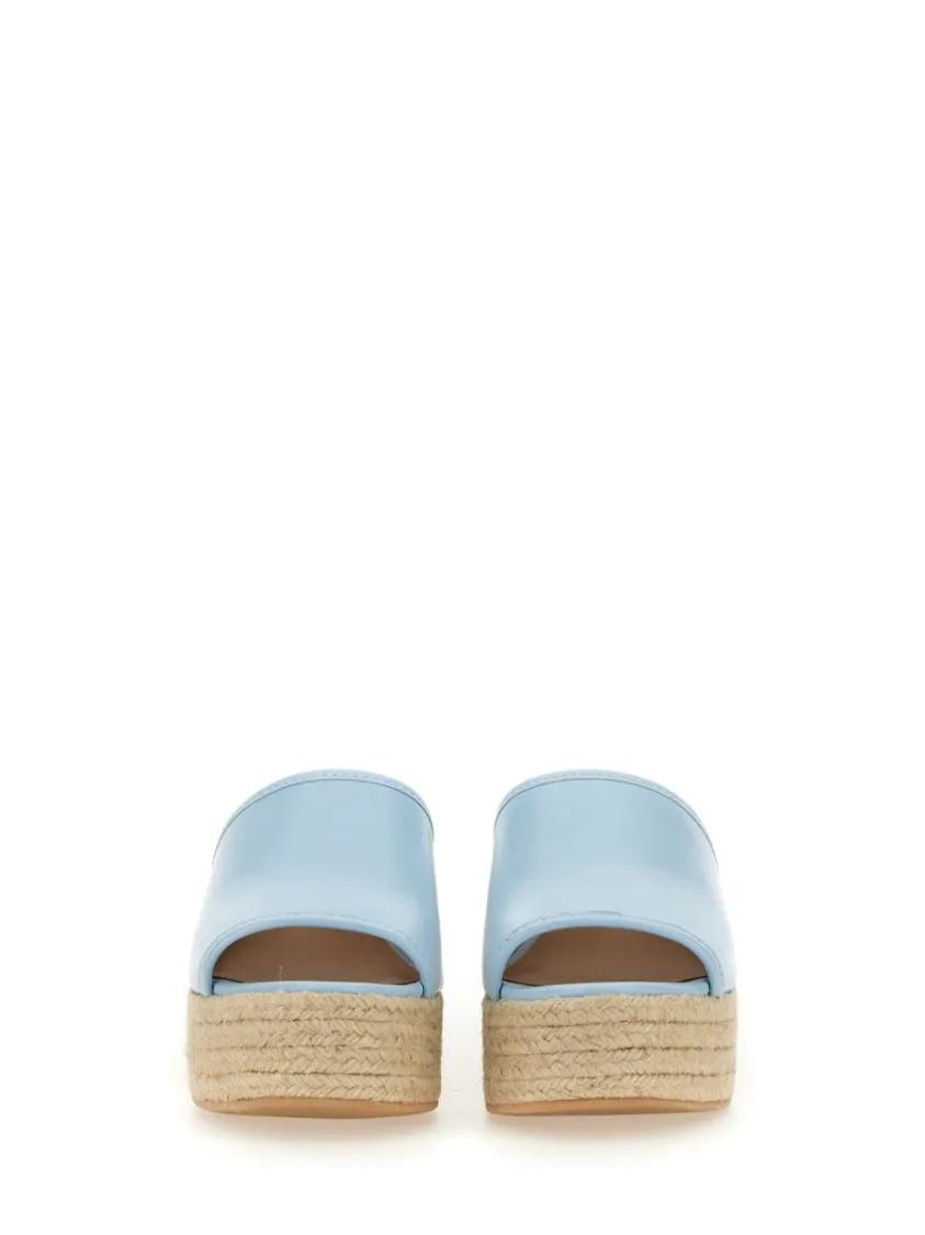 Thumbnail - Moschino Sandalen - Denim-Inspired Slide Sandals With Espadrille-Style - Gr. 40 (EU) - in Blau - für Damen