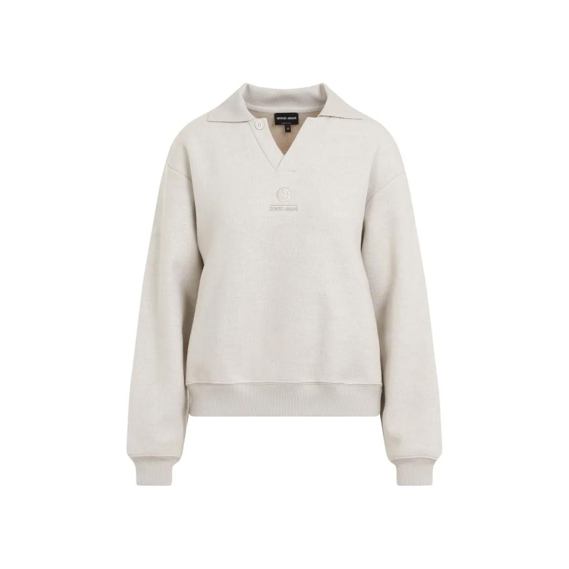 Giorgio Armani - Cashmere Polo Sweatshirt - Größe 36 - weiß