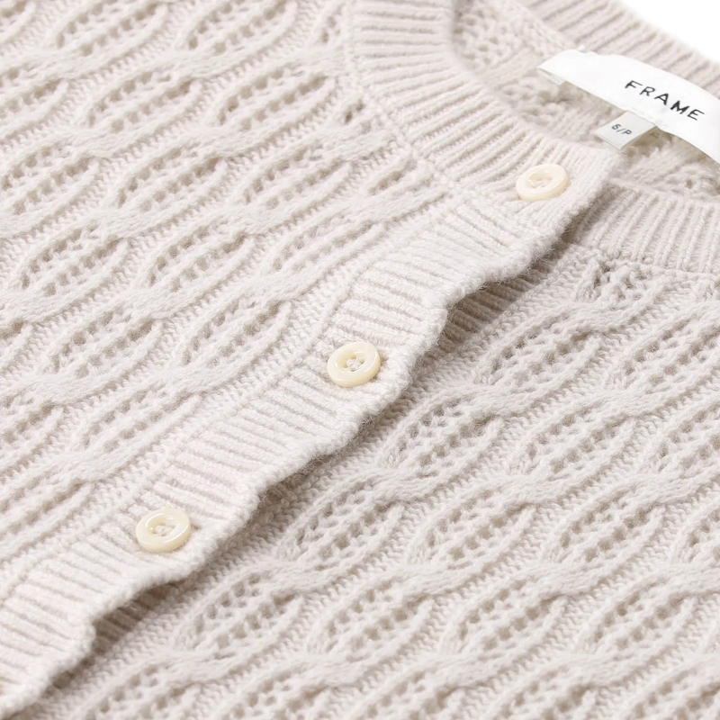 FRAME Cardigan Strickjacke aus Kaschmir und Wolle beige(Image 3)