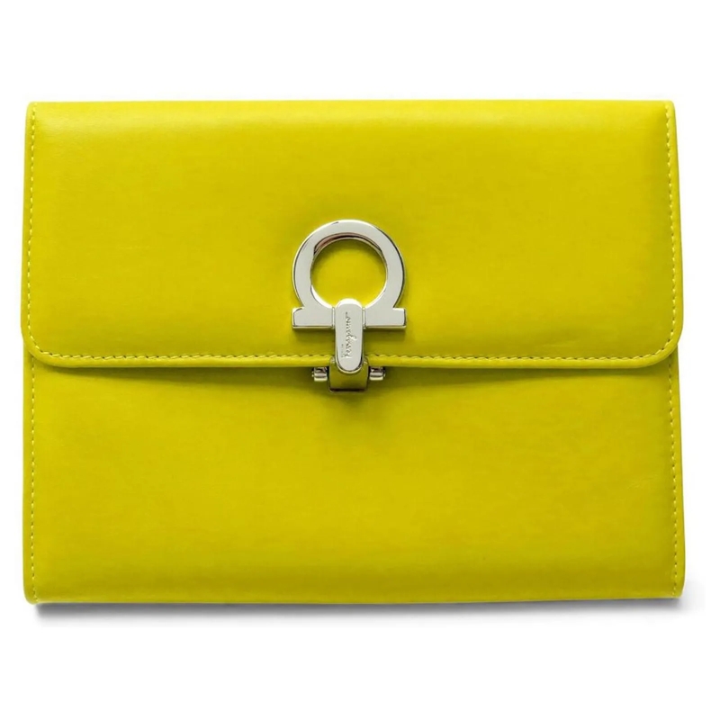 Salvatore Ferragamo Schultertasche SALVATORE FERRAGAMO GANCINI GELBE LEDER CLUTCH-TAS gelb