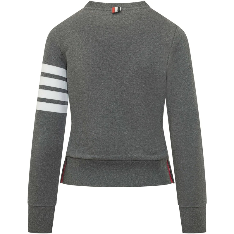 Thom Browne  Felpa Girocollo Con Quattro Bande dunkelgrau(Image 2)