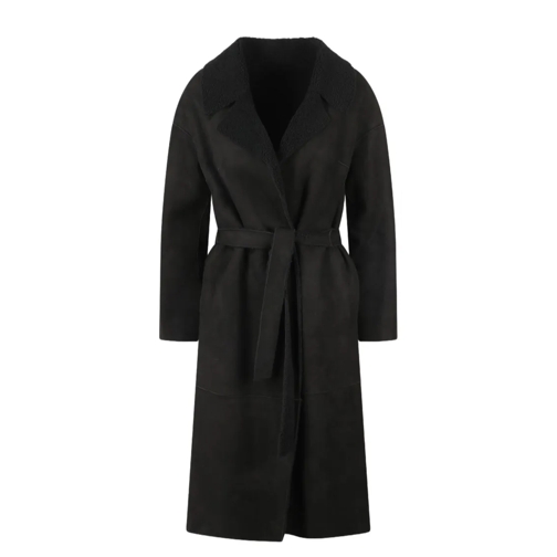 Salvatore Santoro Manteaux transitionnels Suede Long Coat Black