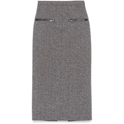 MSGM Midi-Röcke Black White Mid-Length Pencil Skirt Grey