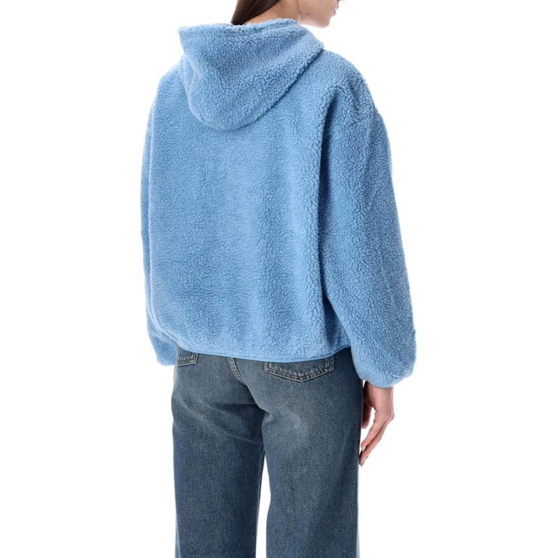 American Vintage  Hoktown Fleece Hooded Jacket Blue