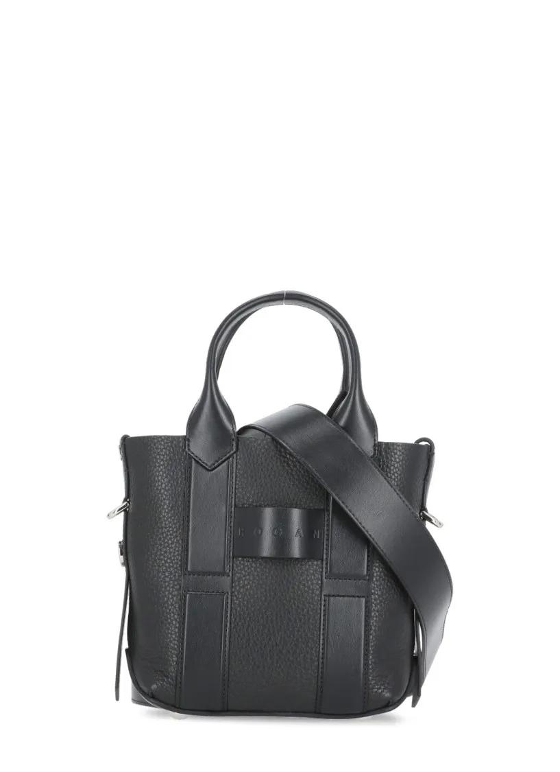 Hogan Shoppers & Totes Pebbled Leather Hand Bag in zwart