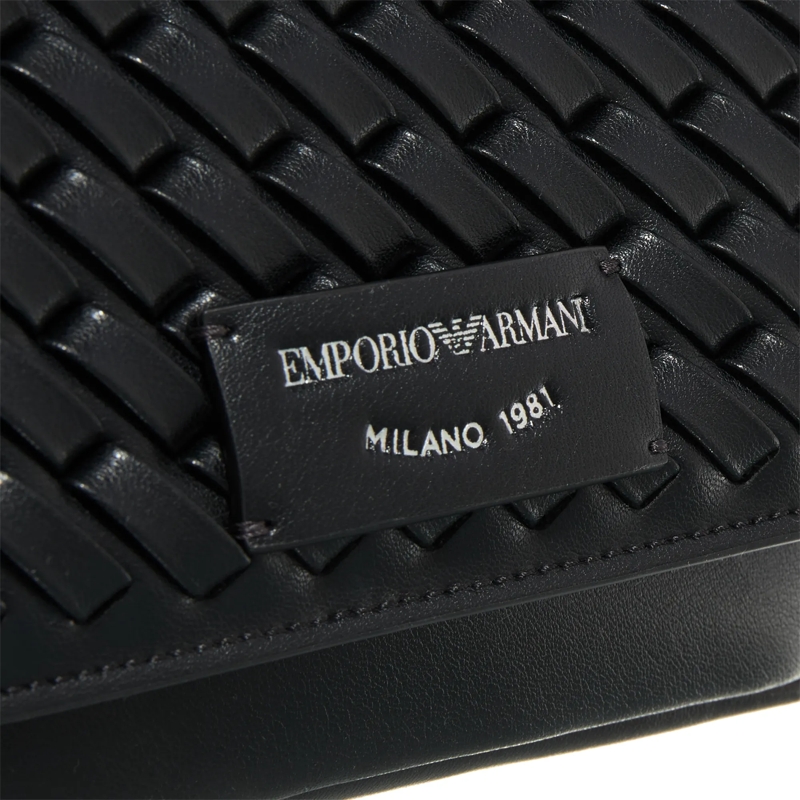 Emporio Armani Wallet On A Chain Wallet With Chain Weave Letaher Black Beauty(Image 4)