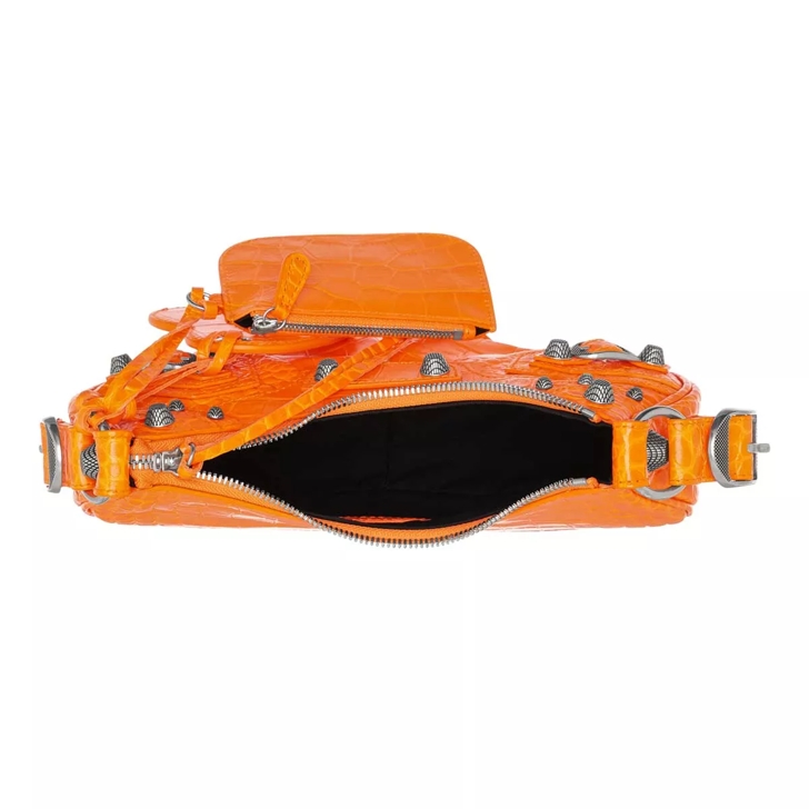 Orange Cagole XS croc-effect leather shoulder bag, Balenciaga