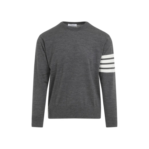 Thom Browne Pullover Medium Gray Wool 4-Bar Pullover Grey