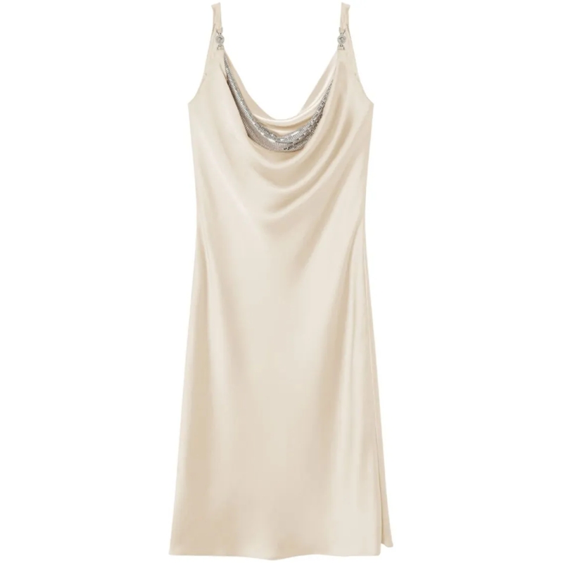 Versace Midi-jurk Knee-Length Satin Dress Neutrals