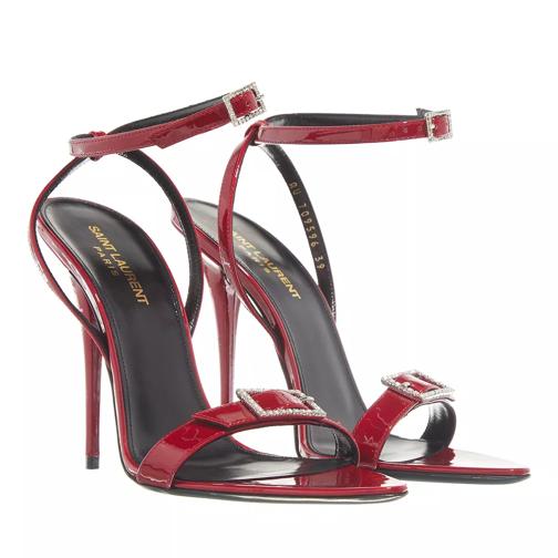 Saint Laurent Claude Sandals In Patent Leather Red Sandaler