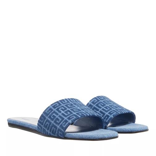 Givenchy 4G Slide Flat Sandals Blue Denim Slide