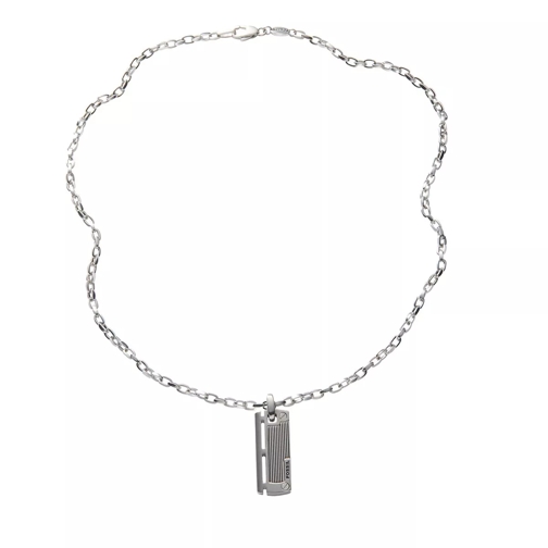 Fossil Necklace Silver Collier moyen