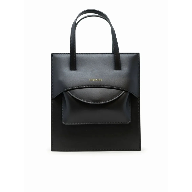 Hidesins Tote Fl2516 Flap J Black Leather Handbag Black