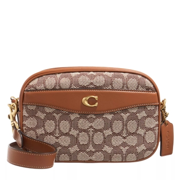 Coach Signature Textile Jacquard Camera Bag Cocoa Burnished Amb