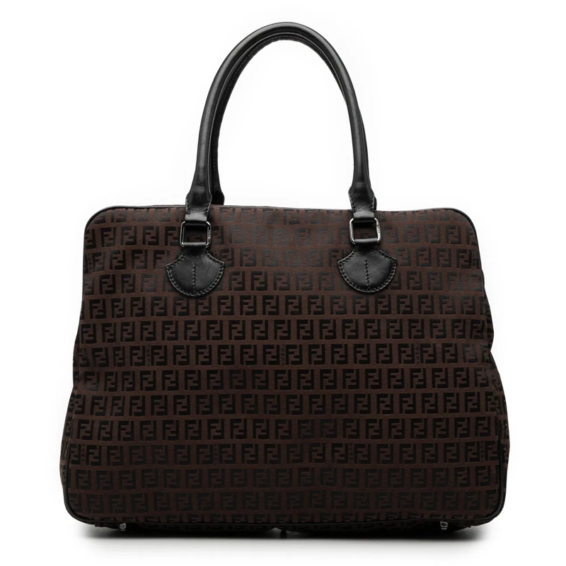 Fendi Tote Zucchino Canvas Business Bag braun