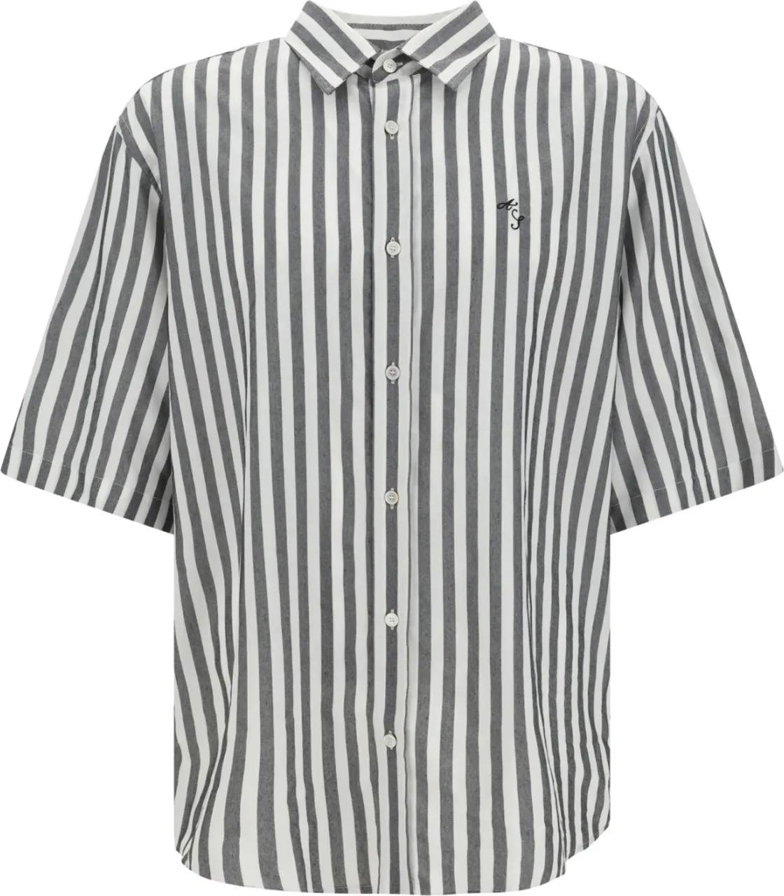 Thumbnail - Acne Studios - Acne Studios Short Sleeve Shirt - Black/white - Größe 48 - weiß