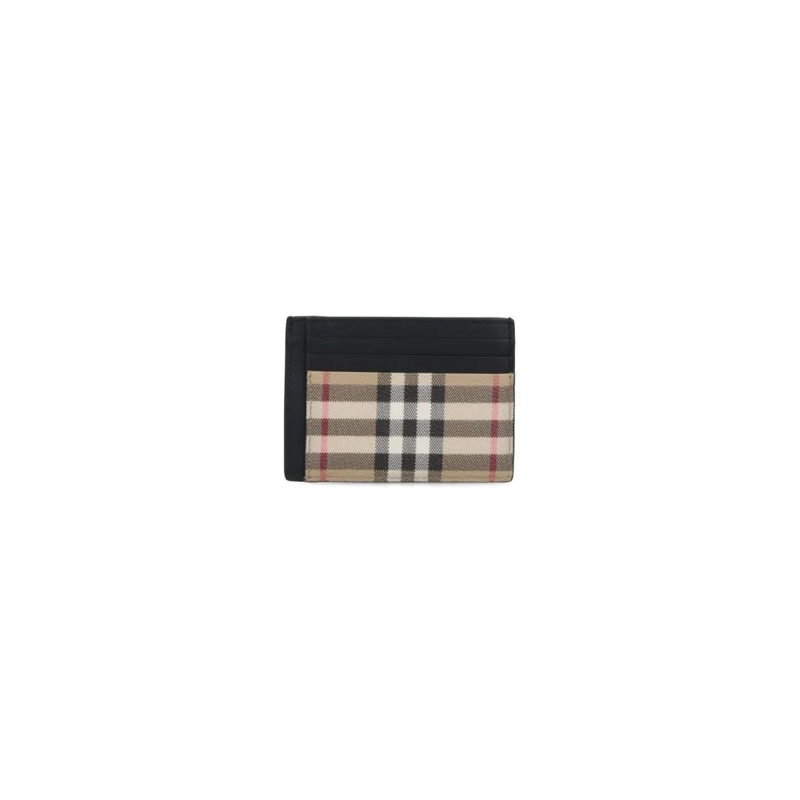 Burberry Geldbörse Compact Beige Check Pattern Cardholder Neutrals