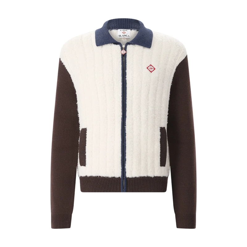 Casablanca Übergangsjacke Strickjacke aus Woll-Mix mehrfarbig