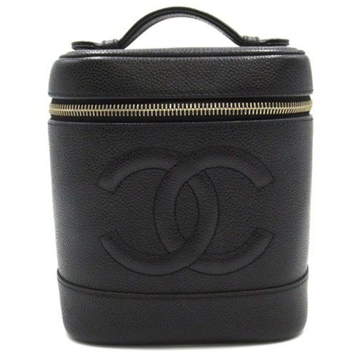 Chanel Coffret à cosmétiques CC Caviar Vanity Case schwarz