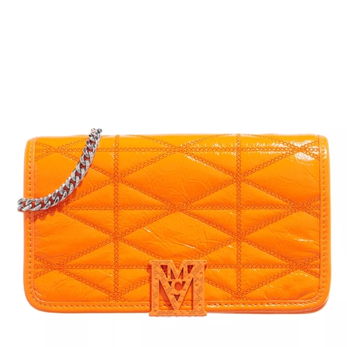 MCM Travia Fold Wallet Large Orange Slice Portemonnee Aan Een Ketting
