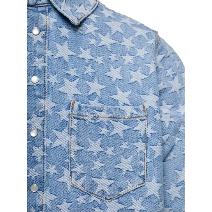 blue and white star shirt