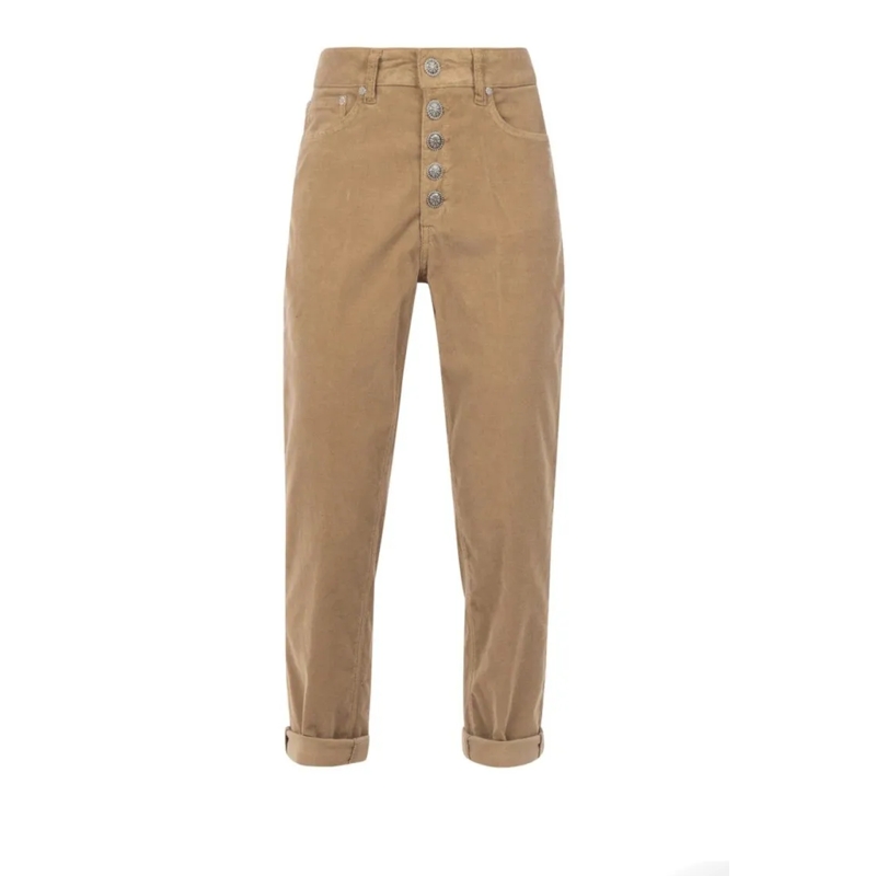 Dondup Jeans Beige Cotton Blend Jeans Neutrals