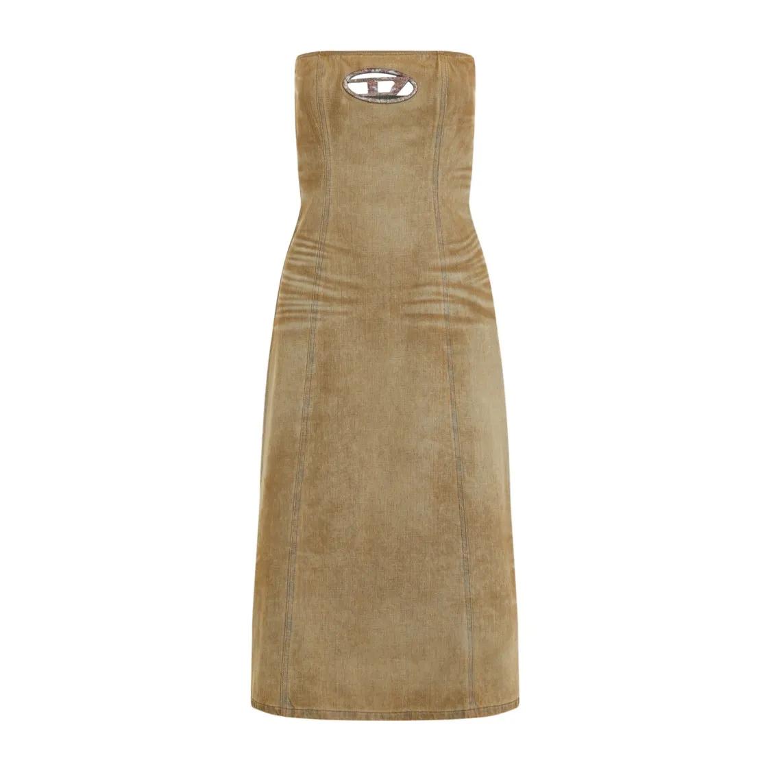 Diesel - De-Vildress-Fsf Midi Dress - Größe M - braun