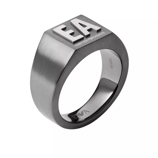 Emporio Armani Stainless Steel Signet Ring Gunmetal Signet Ring