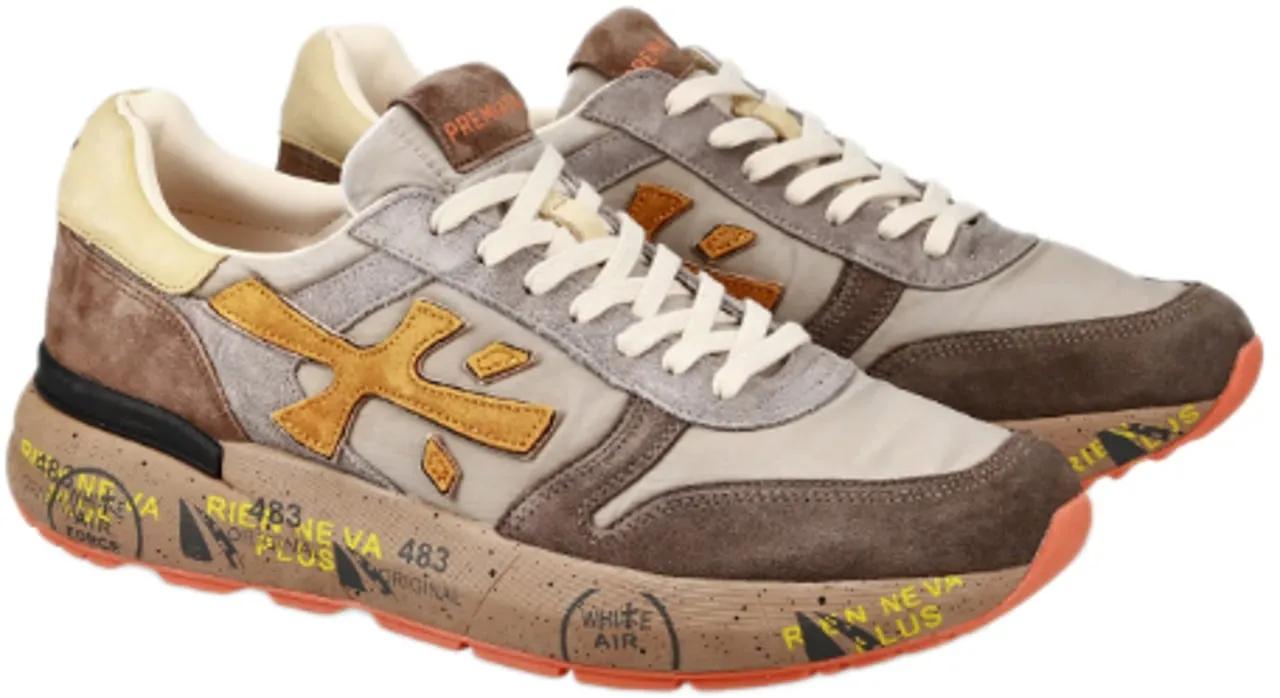 Thumbnail - Premiata Low-Top Sneaker - Heren Mick Sneaker Beige/Bruin - Gr. 44 (EU) - in Beige - für Damen