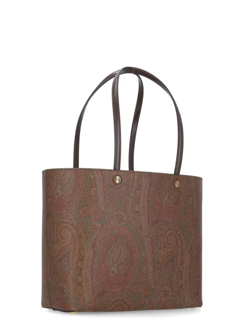 ETRO Shoppers & Totes Brown Cotton Shopping Bag With Pochette in bruin
