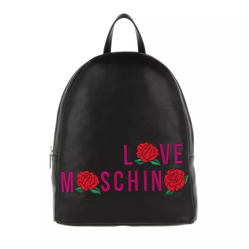 Love Moschino Roses Backpack Nero Rucksack