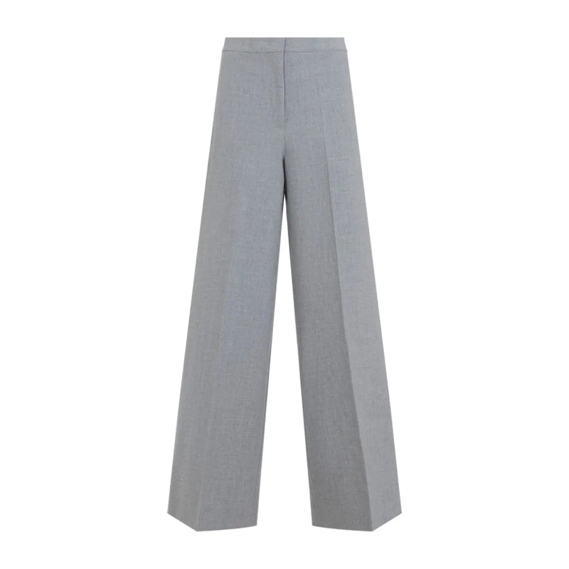 Fabiana Filippi  Wide-Leg Trousers With Clean Waistband And Subtle  Grey