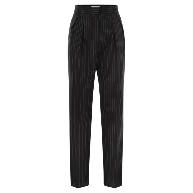 Max Mara  Sesamo - Carrot Trousers In Wool Cloth Black