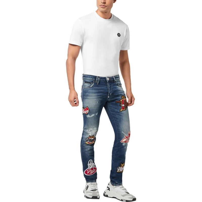 Philipp Plein Jeans mit geradem Bein Supergerader Schnitt jeansblau(Image 4)
