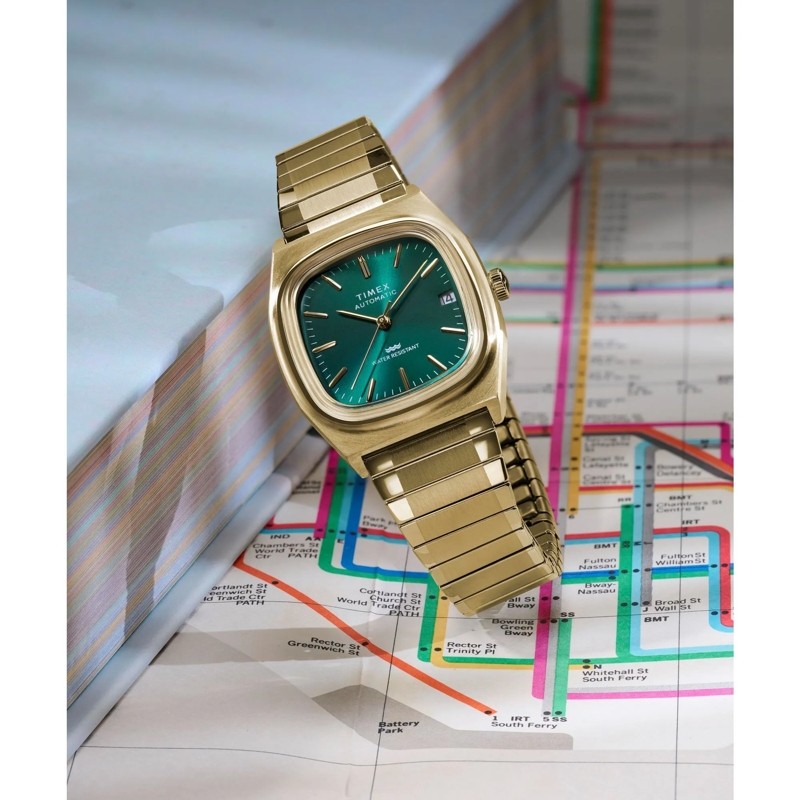 Timex Quarzuhr Mechanische Automatikuhr Timex® Automatic 1983 E L gold(Image 6)