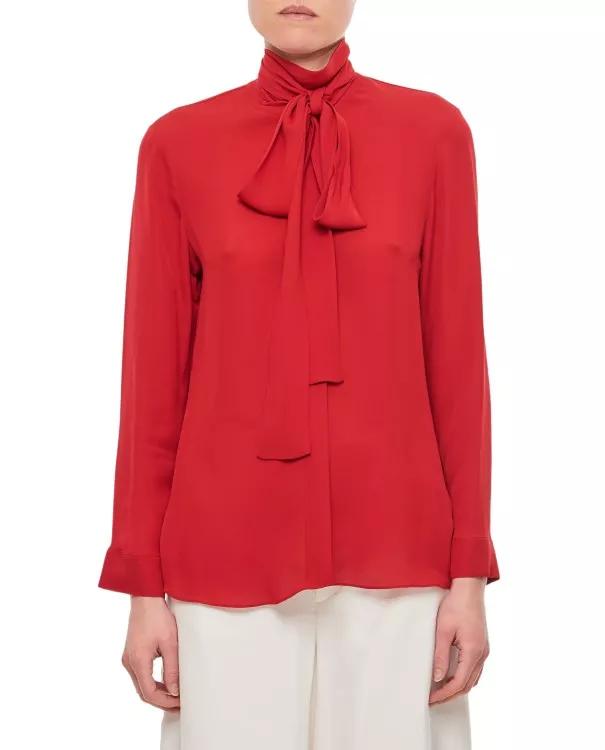 Khaite - Tash Silk Top - Größe 6 - red