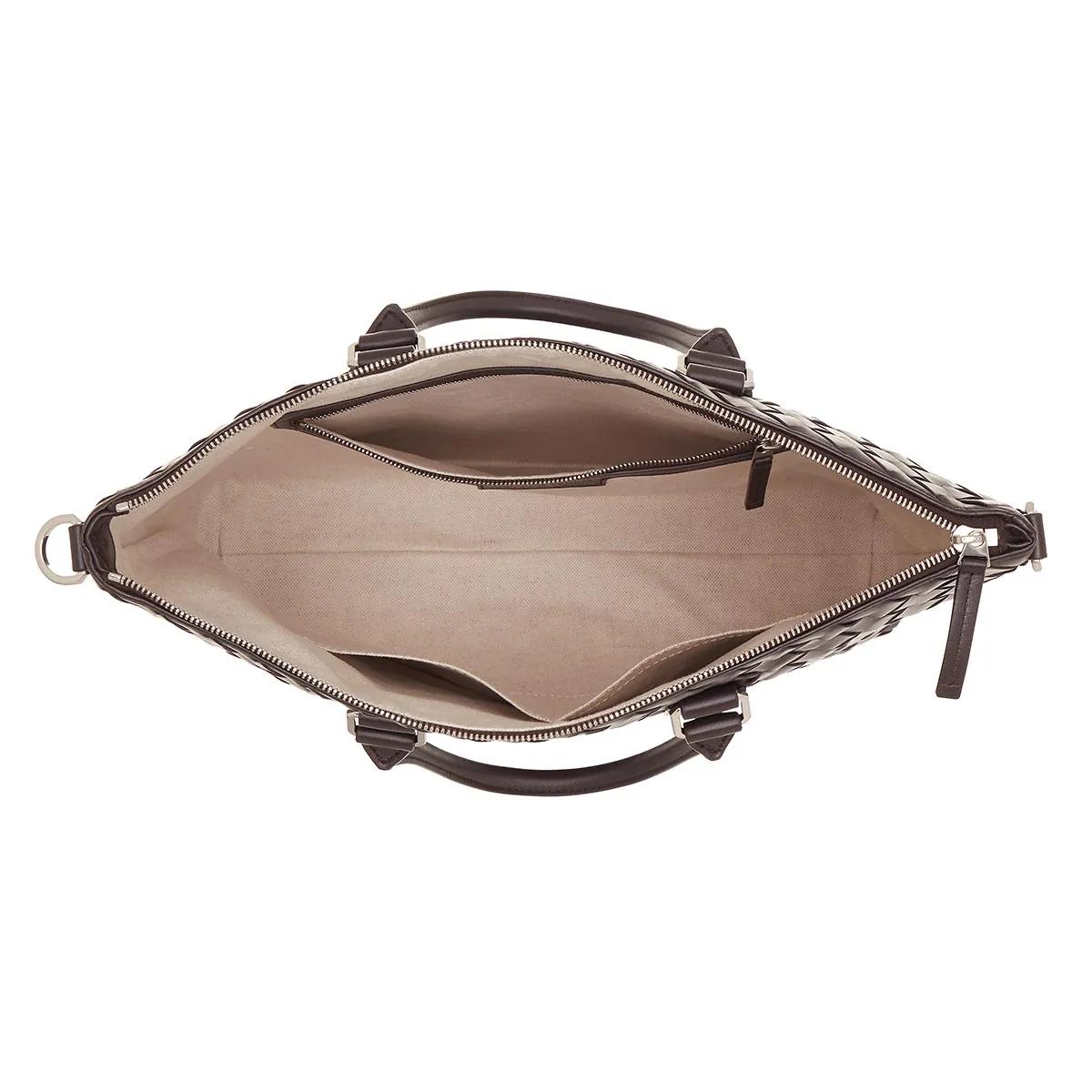 Bottega Veneta Laptoptassen Intrecciato Soft Briefcase in bruin