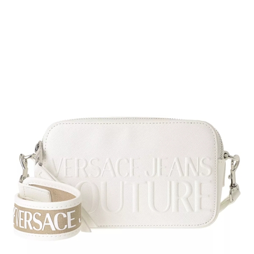 Versace Jeans Couture Logo Crossbody Bag Mini Saffiano White Crossbodytas