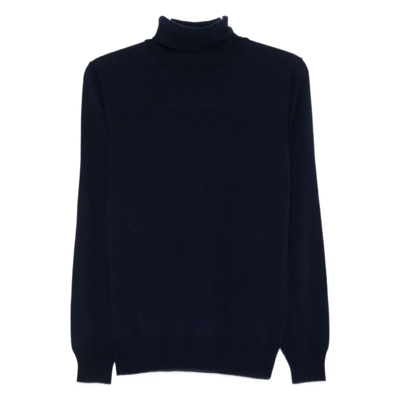 Kangra Pullover Classic Turtleneck Sweater In Wool-Cashmere Blend Black