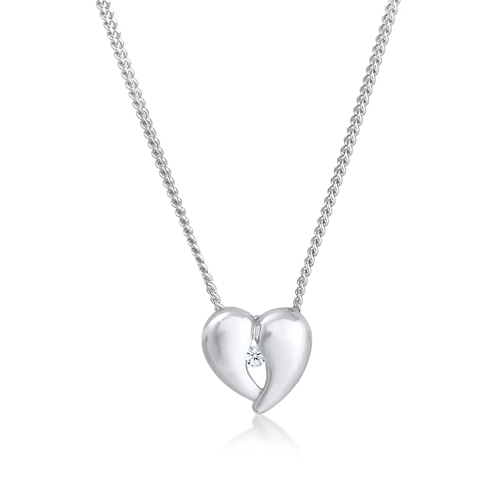 Elli Halskette Herz Liebe Filigran Diamant (0.03 ct.) 9 silber 