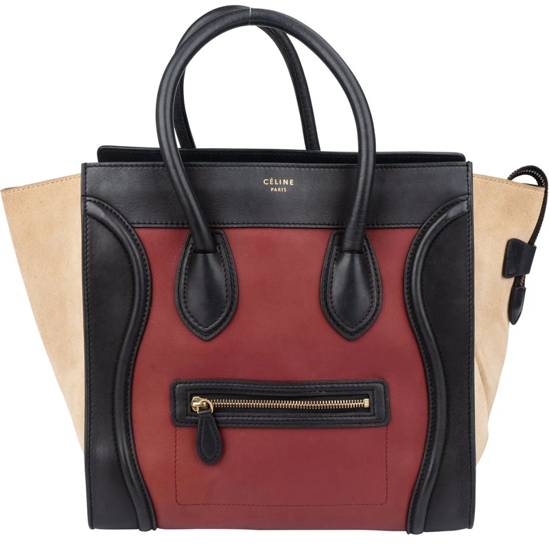 Celine Tote Celine Tricolor Leather Luggage Handbag schwarz
